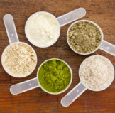 SCOOPS OF DIFFERENT POWDER PROTEIN